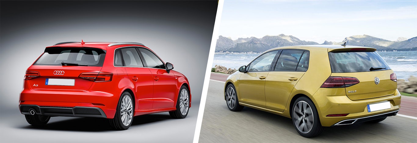 Audi A3 vs VW Golf sidebyside comparison carwow