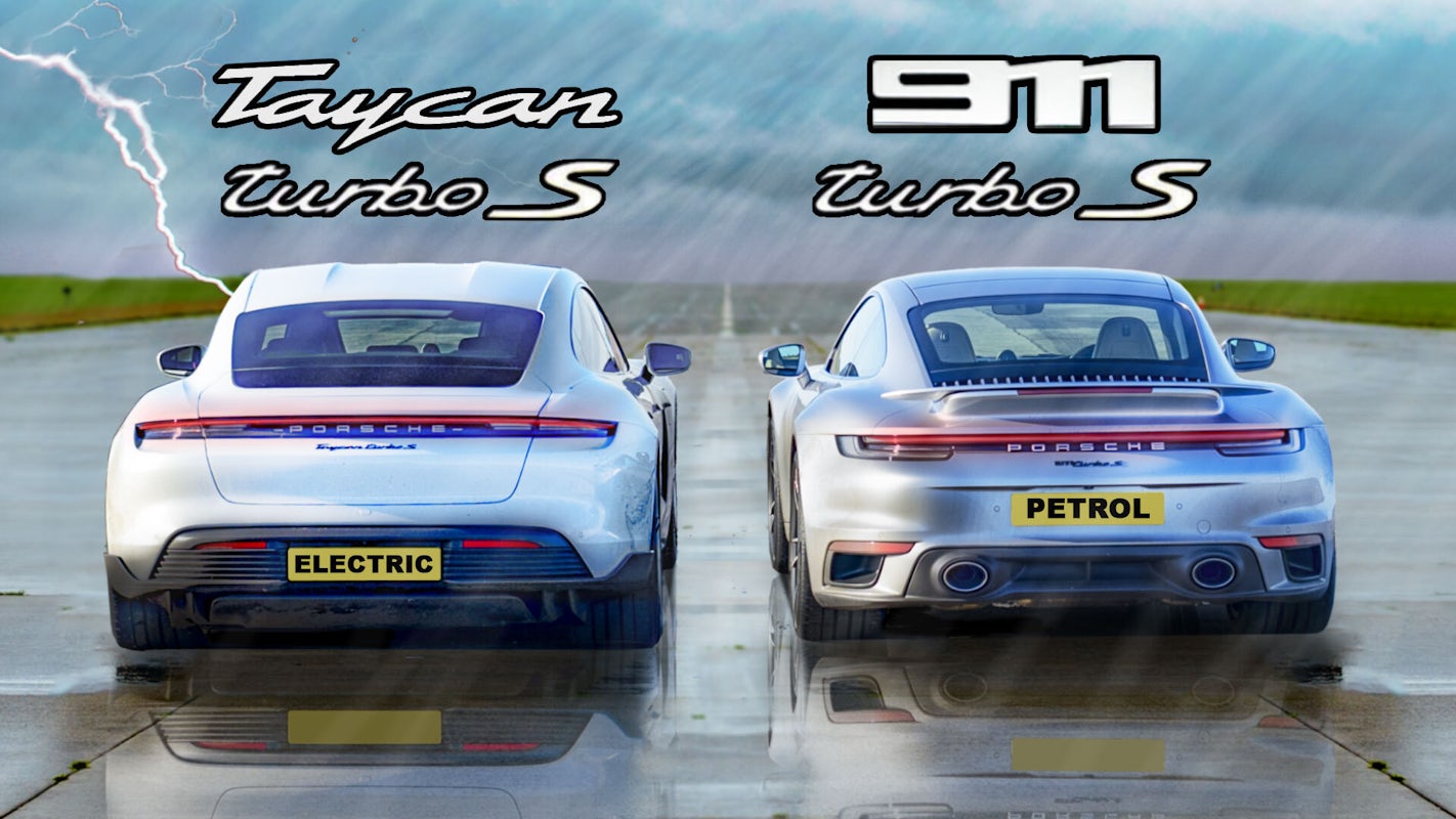 Drag race: Porsche 911 Turbo S vs Porsche Taycan Turbo S | carwow